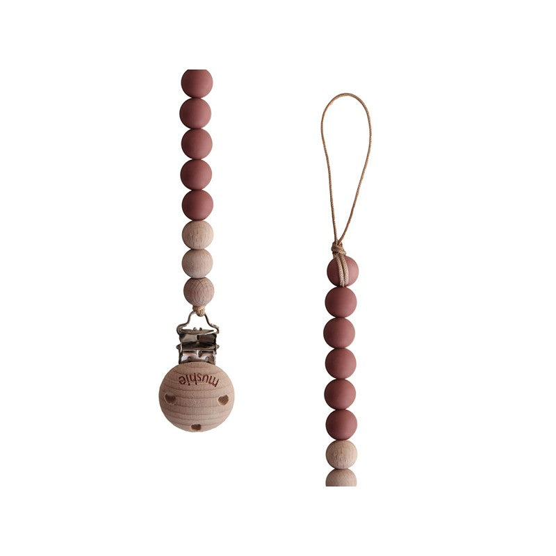 Mushie Pacifier Clips Eva Redwood - Laadlee
