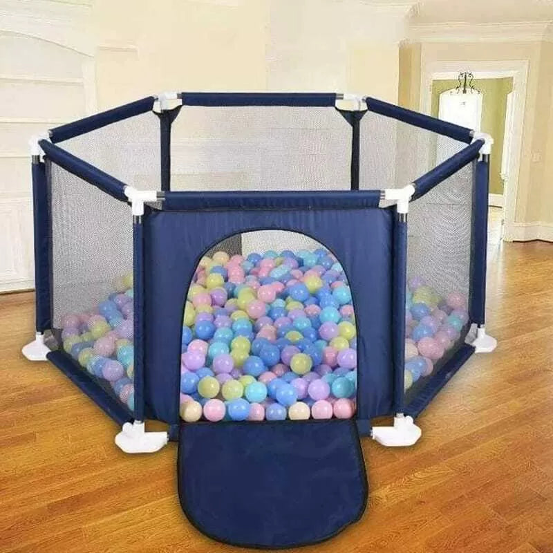 Pikkaboo Portable Playpen with 30 Free balls - Navy - Laadlee