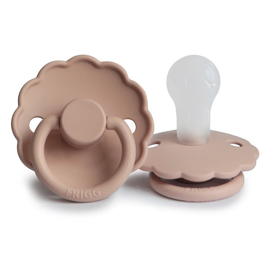 Frigg Daisy Latex Baby Pacifier 6M-18M, 2Pack, Blush - Size 2 - Laadlee