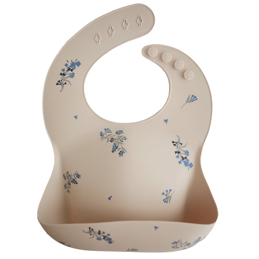 Mushie Silicone Bib Lilac Flowers - Laadlee