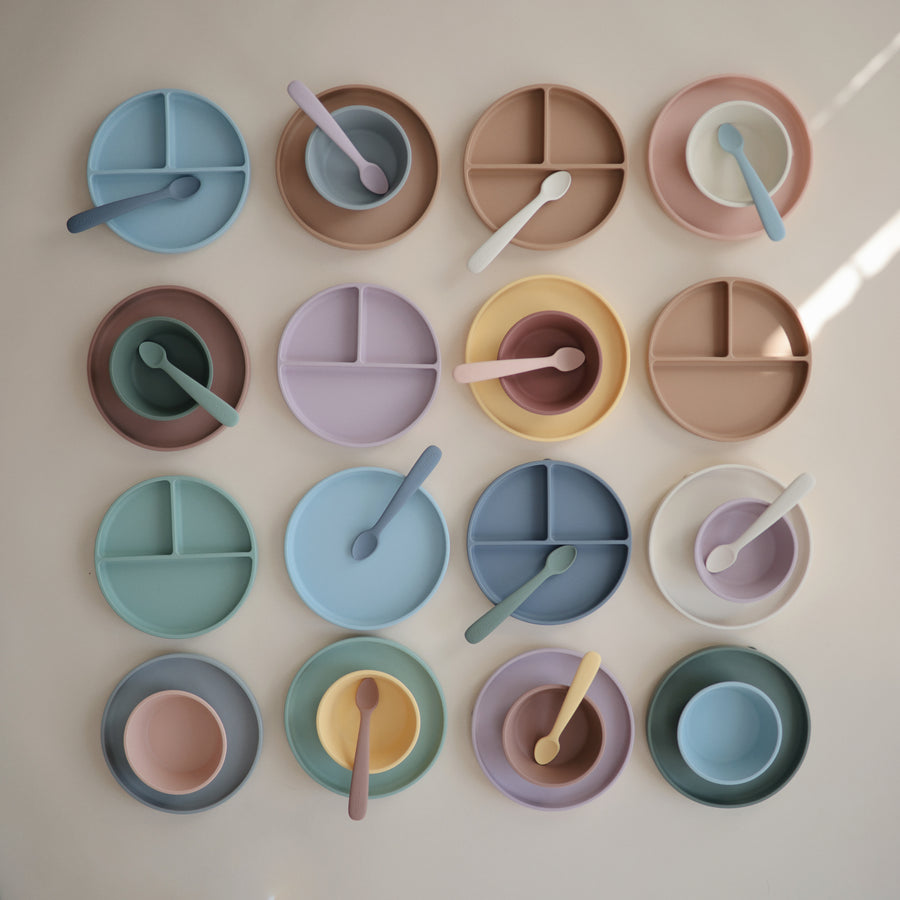 Mushie Silicone Plate Cloudy Mauve - Laadlee