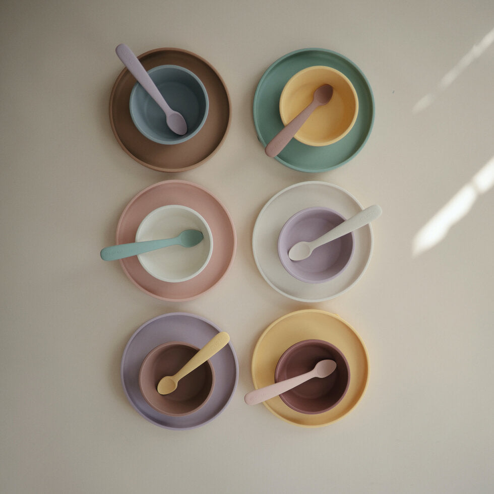 Mushie Classic Silicone Suction Plate Daffodil - Laadlee