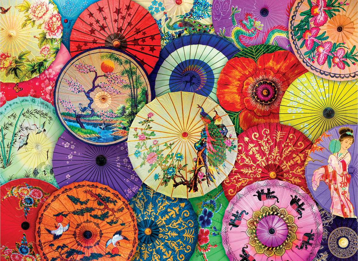 EuroGraphics Asian Oil-Paper Umbrellas 1000 Pieces Puzzle - Laadlee