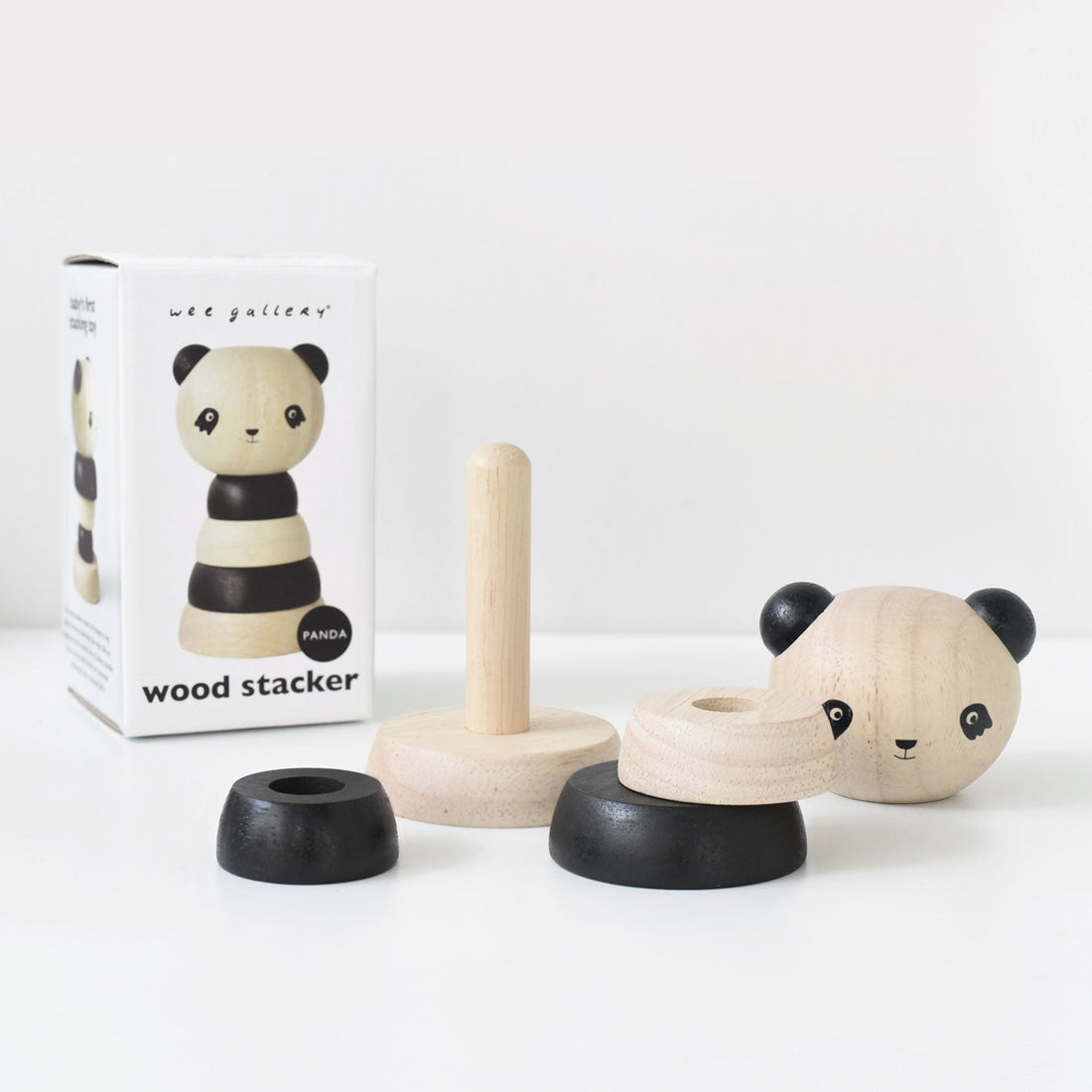 Wee Gallery - Wood Stacker Toy - Panda - Laadlee