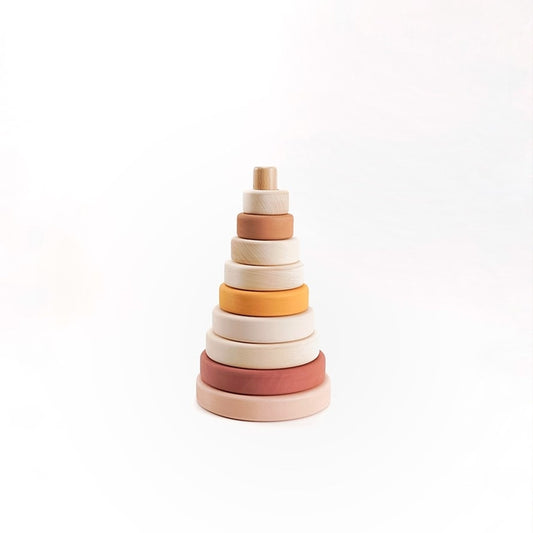 SABO Concept - Wooden Toy Ring Stacker - Light Pink - Laadlee