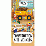Sassi Book and Giant Puzzle Round Box - Construction Site Vehicles - Laadlee