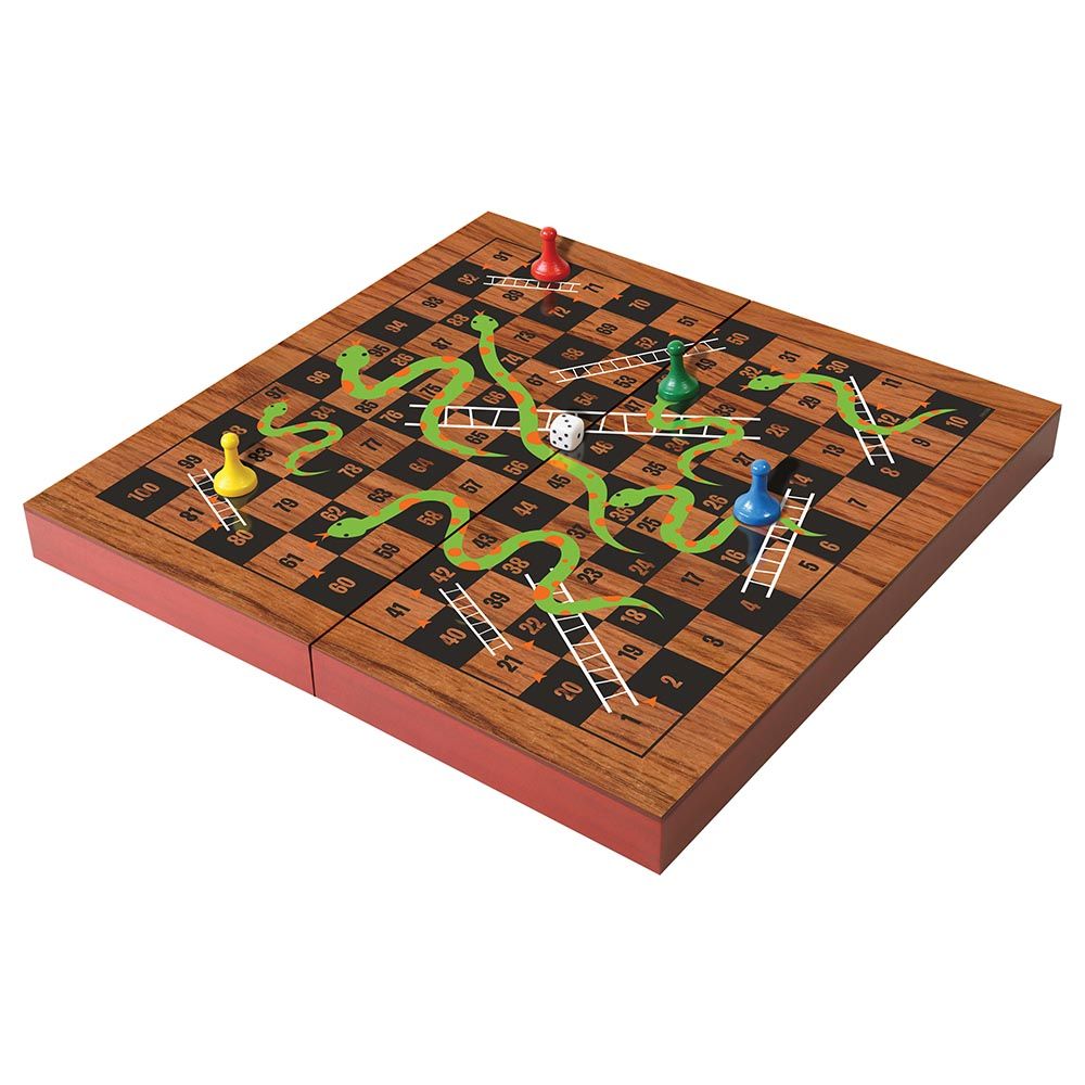 Ambassador - Folding Wood Snakes & Ladders Set Online in UAE | Laadlee