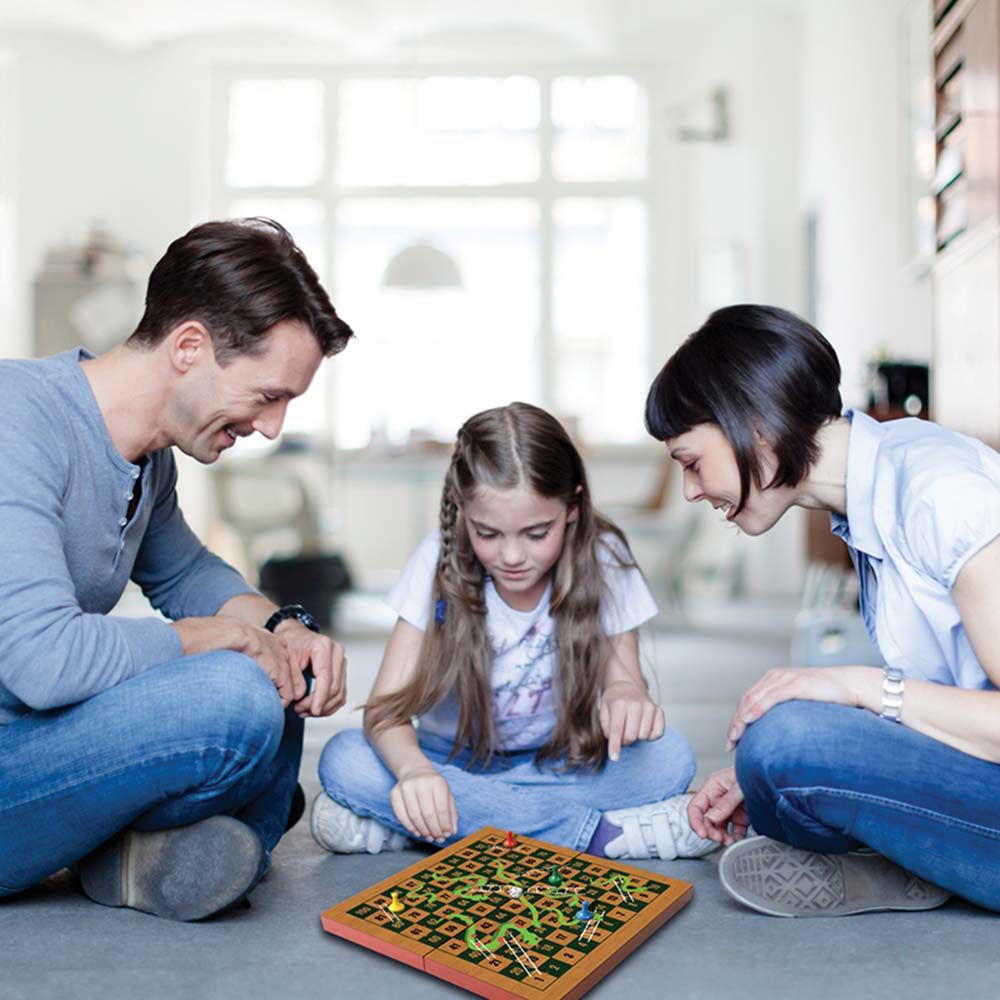 Ambassador - Folding Wood Snakes & Ladders Set - Laadlee