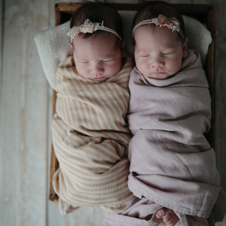 Mushie Swaddle Soft Mauve - Laadlee