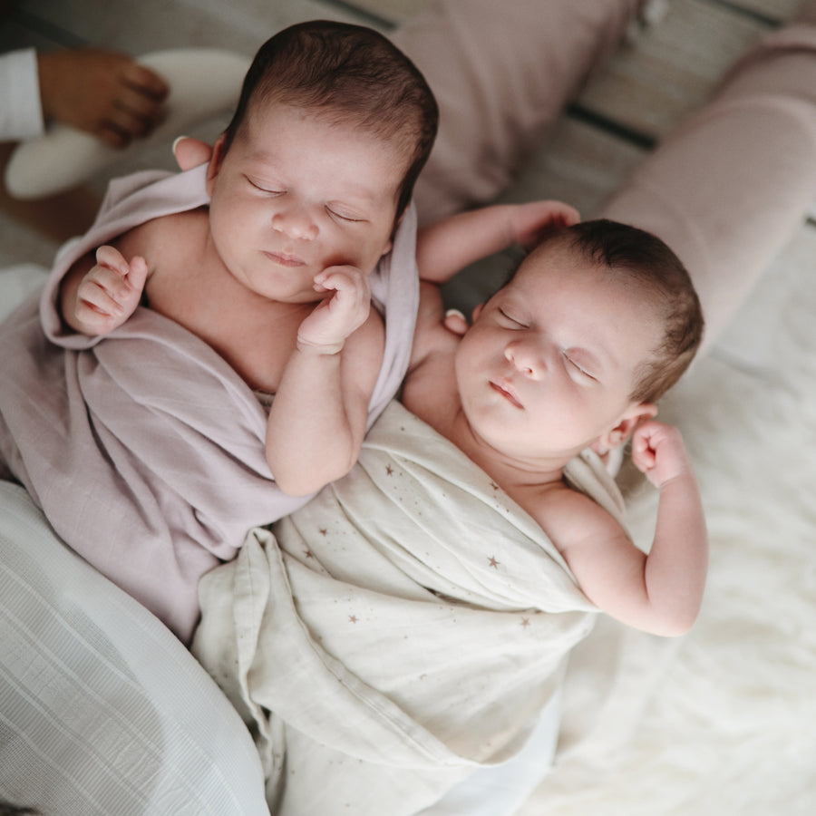 Mushie Swaddle Soft Mauve - Laadlee