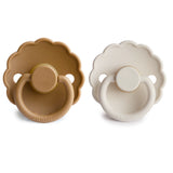 Frigg Daisy Latex Baby Pacifier 6M-18M, 2Pack, Cappucino/Cream - Size 2 - Laadlee