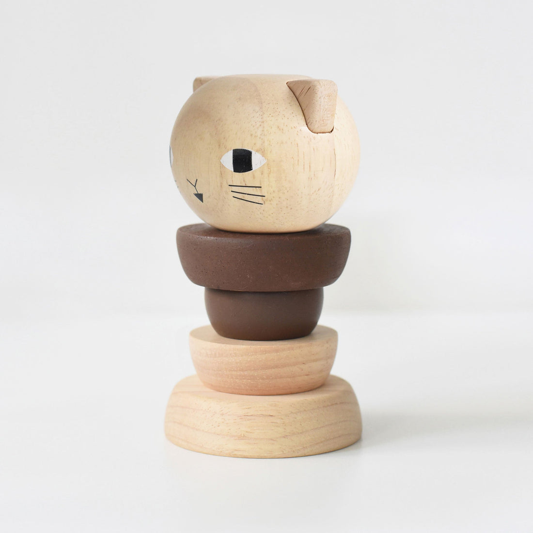 Wee Gallery - Wood Stacker Toy - Cat - Laadlee